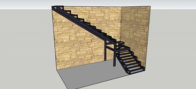 Каркас лестницы Г- образный с забежными ступенями № 10 фото