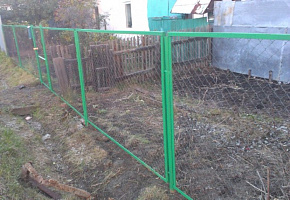 Забор сварной с сеткой-рабицей № 1 фото