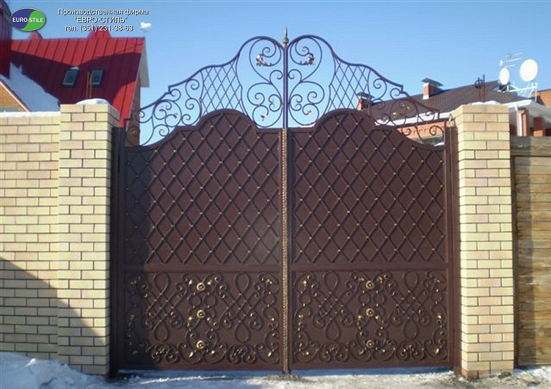 Ворота кованые 4х4 № 9 фото