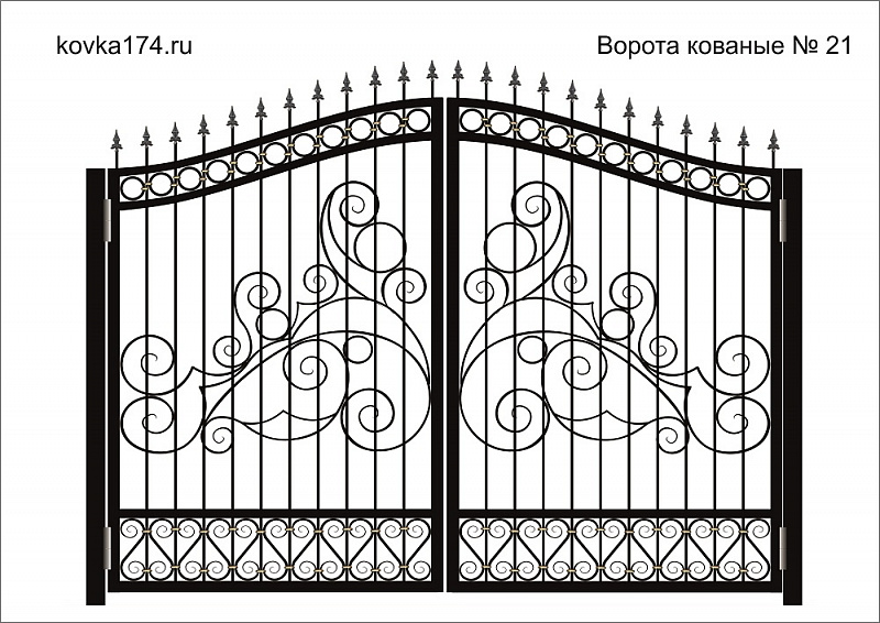 Эскиз кованых ворот №21 фото