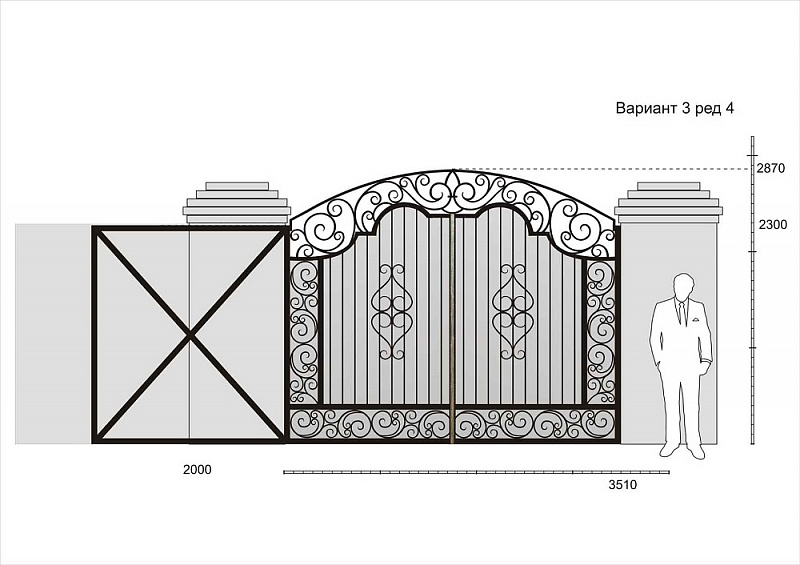 Ворота откатные кованые №8 (полотно) фото