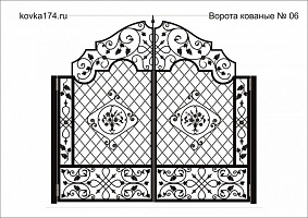 Эскиз кованых ворот №6 фото